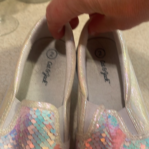 Cat & Jack Girls slip on sneakers sequin 2 - Picture 7 of 7